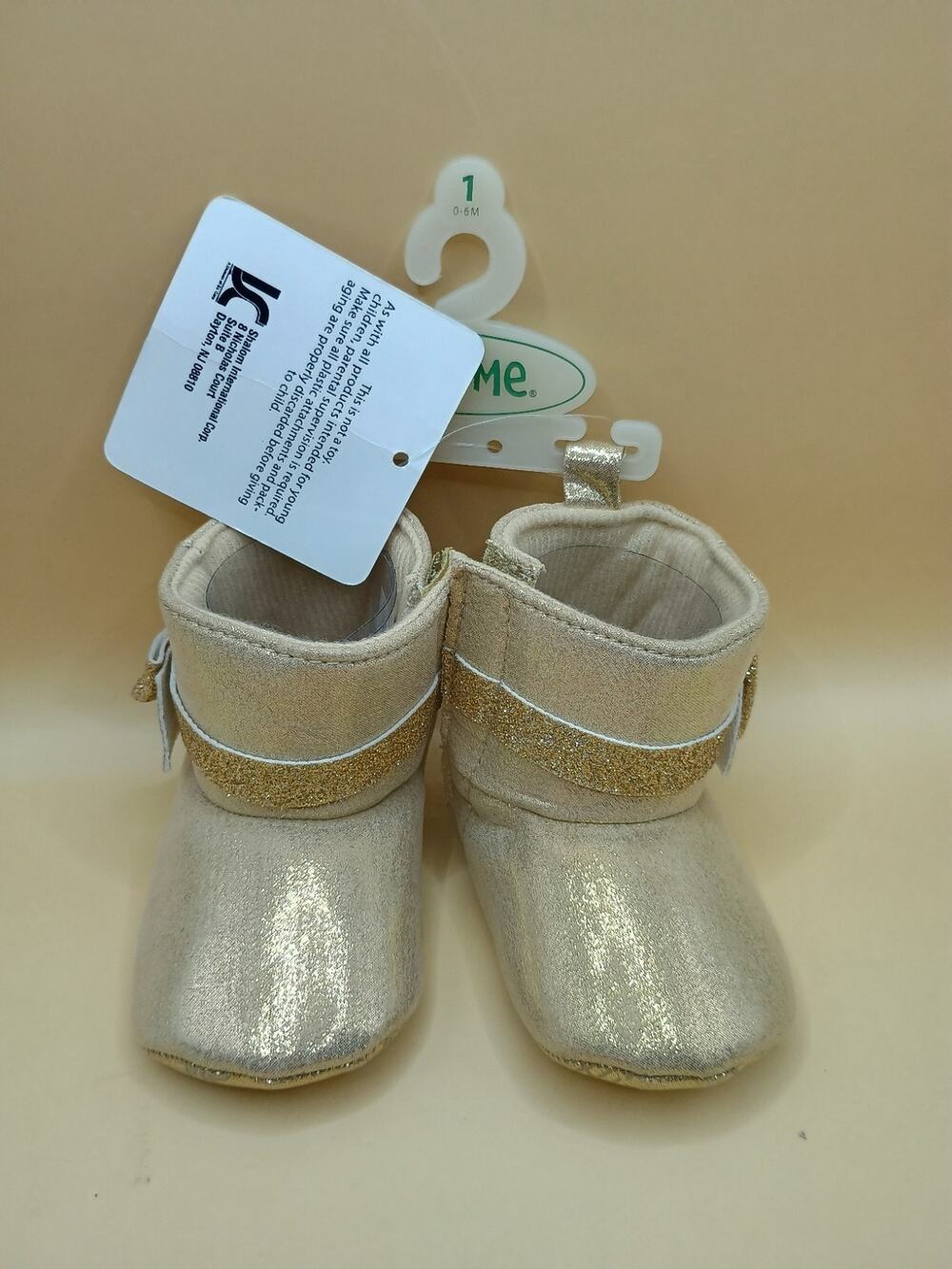 Little Me Women's Size 1 - 0-6m NWT - Metallic Gold Walking Boots